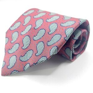 GIORGIO ARMANI Cravatte Men's Silk Tie ITALY Designer Red Blue Stripe‎ Paisley